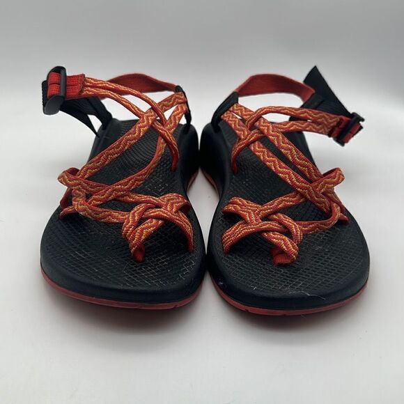 Chaco ZX2 Orange Yellow Vibram Sole Sport Hiking Toe Loop Sandals Womens‎ Sz W9 - Picture 2 of 7